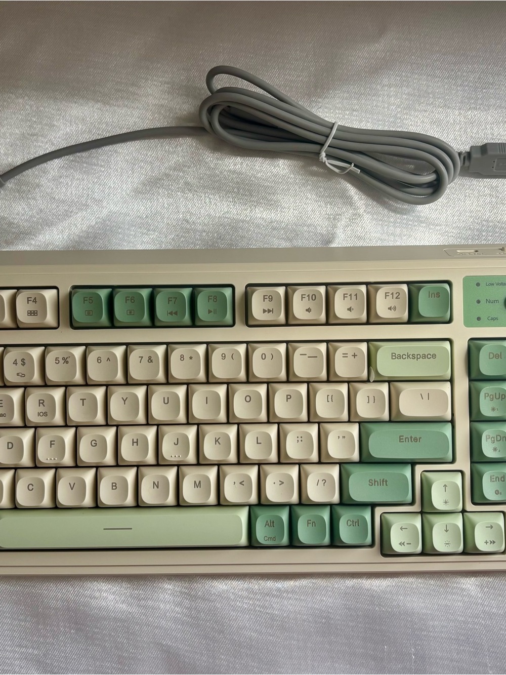 Mint & Cream Wired Gaming Keyboard - Compact Typing Layout